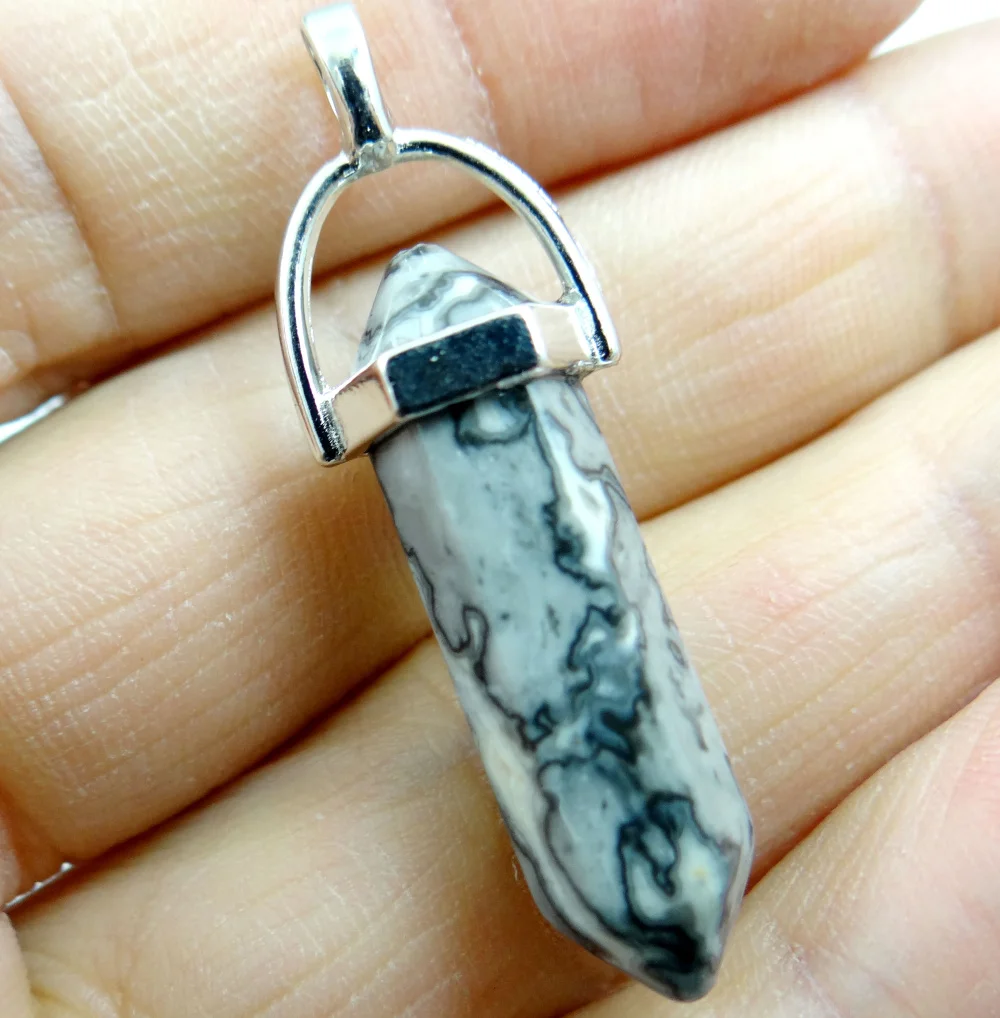 

Natural Stone Crystal Quartz Crazy Agates Pillar Pendants & Necklaces Making Jewelry Fashion Mixed Charm Point pendant 30pcs/lot