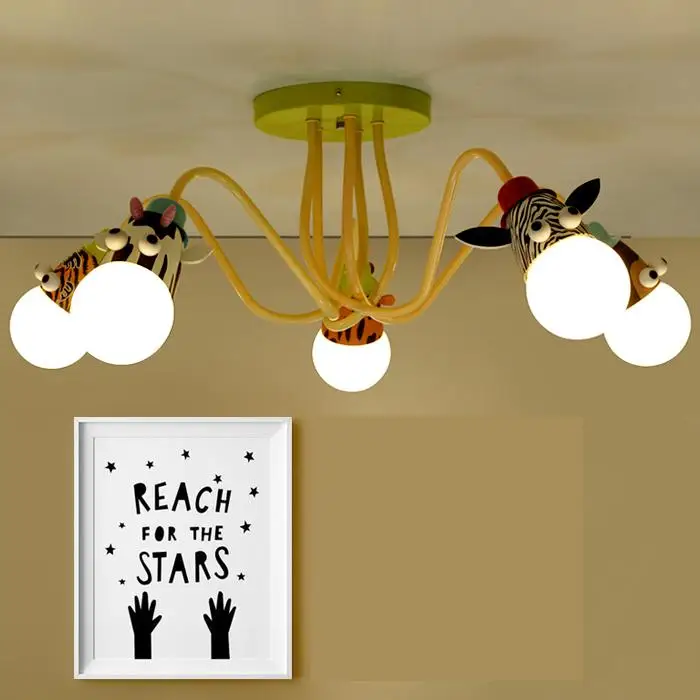 Led Cartoon Children's Room Lamp Bedroom Ceiling Lamps Warm Personality Kindergarten Creativity Children lights | Лампы и