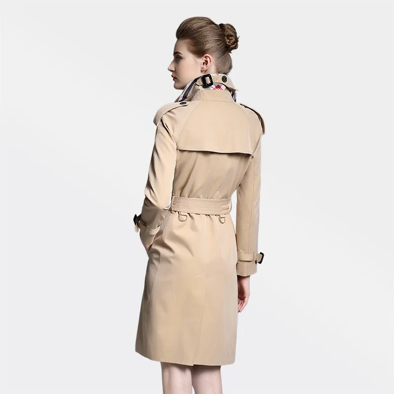Новинка 2018 Женский однобортный Тренч пальто цвета хаки в британском стиле