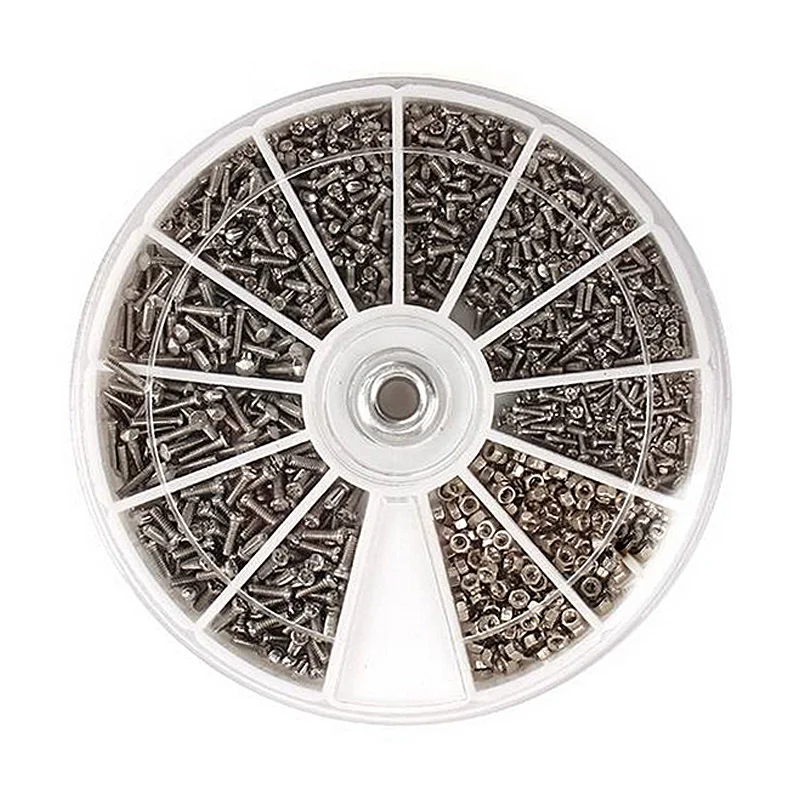 Бесплатная доставка 1000 шт. набор винтов и гаек из нержавеющей стали Ассортимент