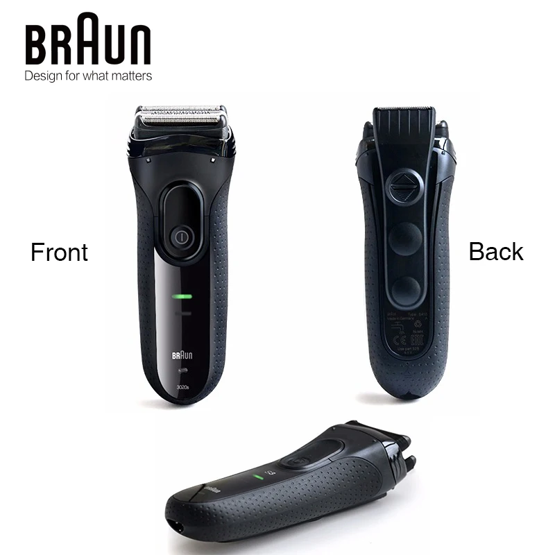 

Bruan Series 3 Electric Shaver 3020S 3 Replaceable Razor Heads with Long Hair Trimmer Reciprocating Shaving Rechargeable Razor