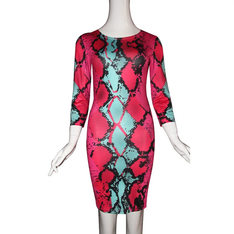 LaiCloAng цепи печати весеннее платье Для женщин Мода О образным вырезом мини