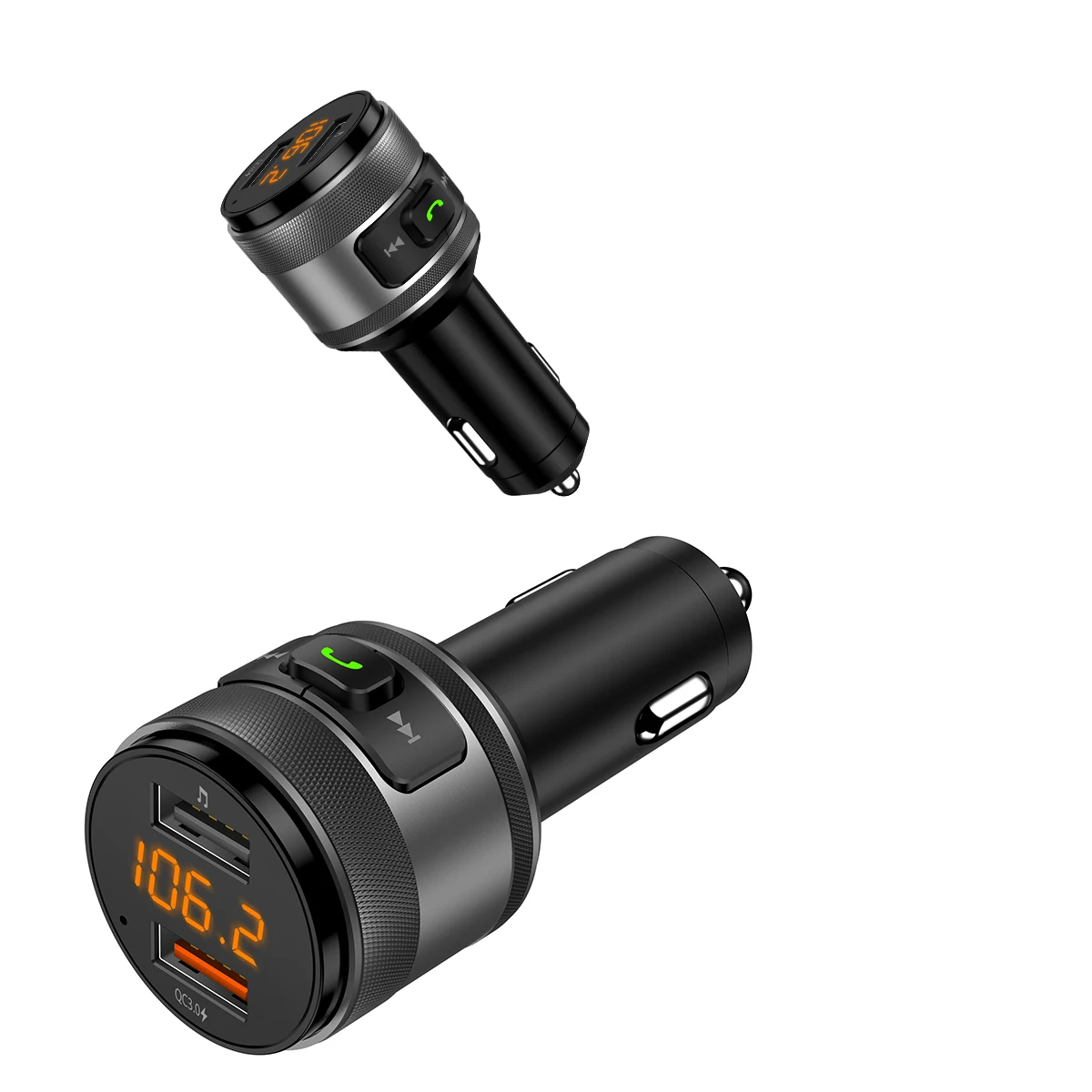 Автомобильное зарядное устройство C57 с двумя usb портами quick charge 3 0 Bluetooth fm