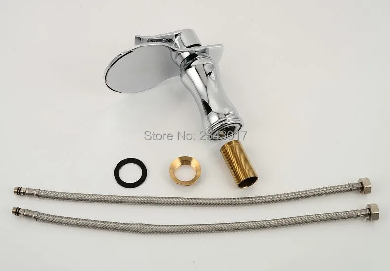 Ванная комната смеситель для умывальника дизайн широкий рот хром готовой