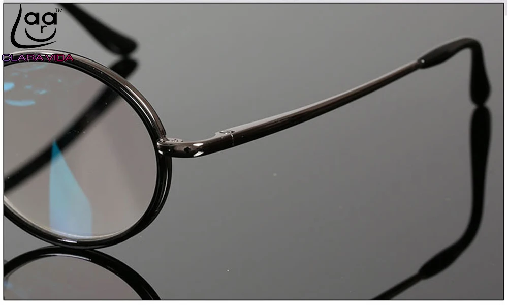 = CLARA VIDA ретро круглые очки для чтения высокое качество сплав Черный Роскошный