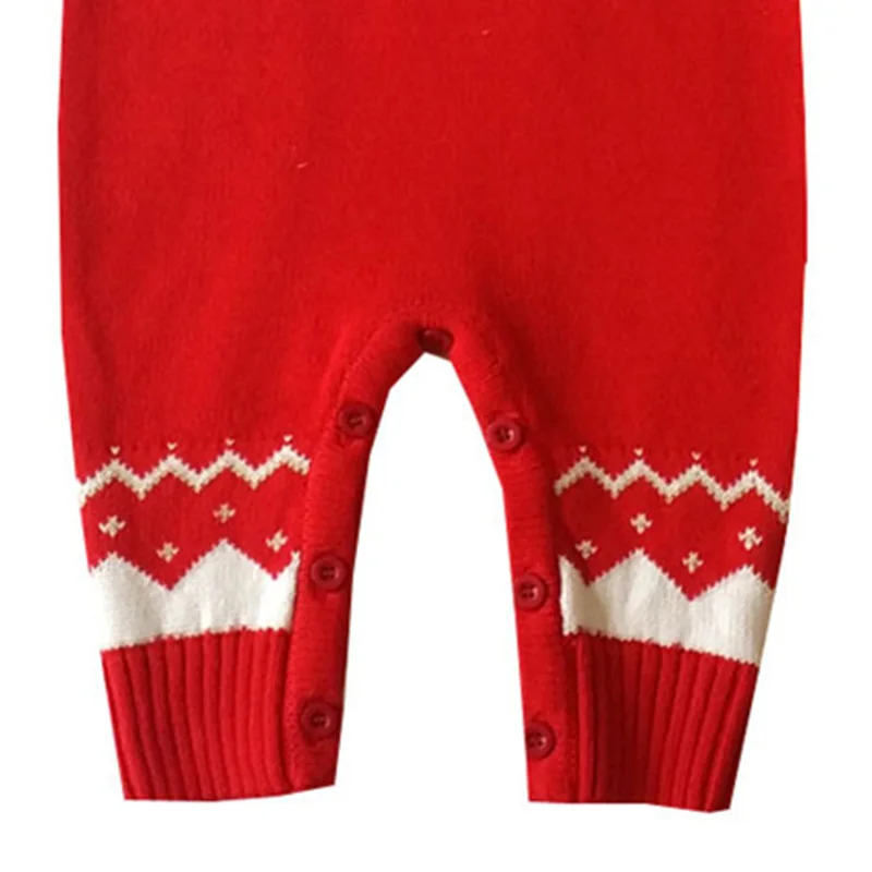

Newborn Christmas Romper Baby Boy Girls Costume Deer Knitted Bib Romper Strap Cute Casual Jumpsuit New Born Cute Kids Clothes