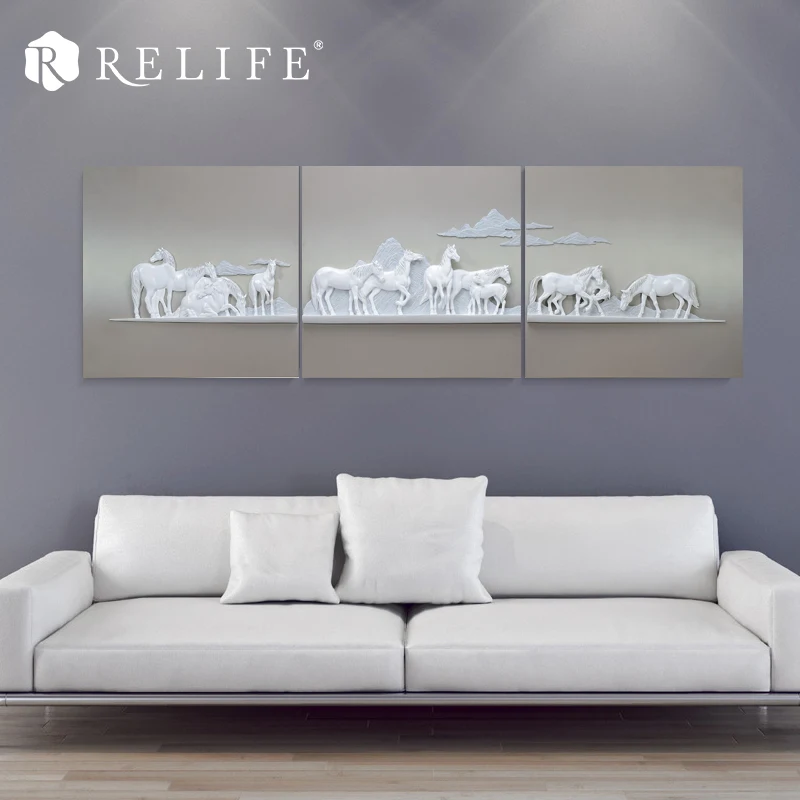 Ручная работа лошадь на равнине настенная живопись Домашний декор для гостиной