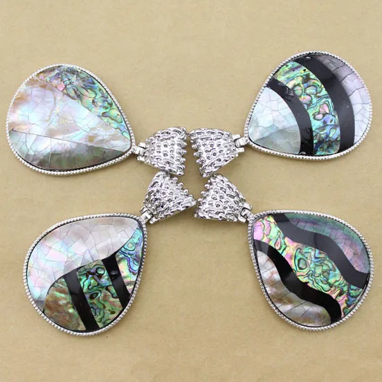 1 шт. Подвески в виде капли воды полоску ракушек с серебряным металлическим