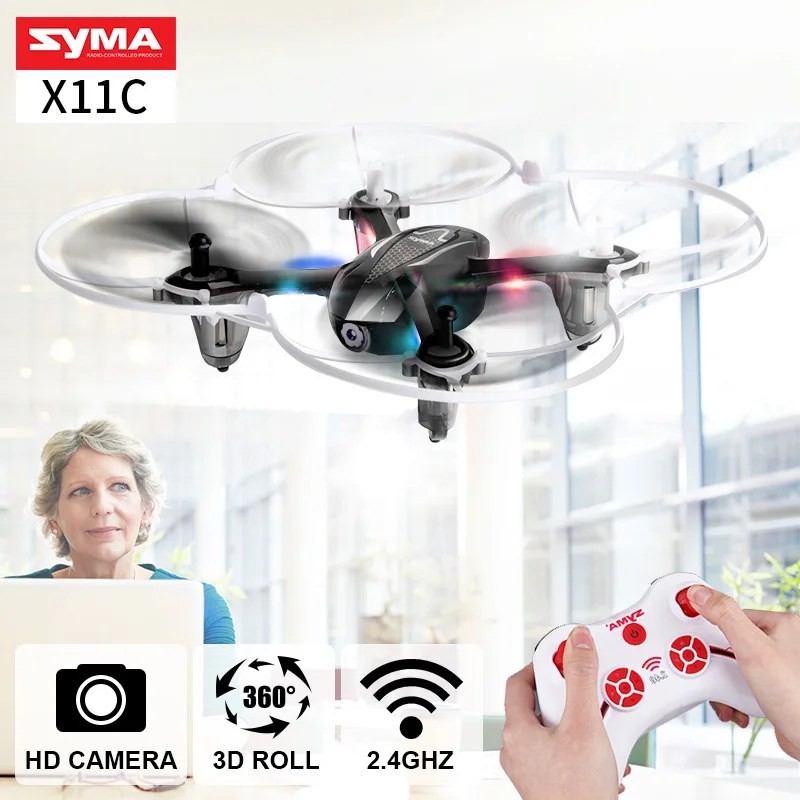 Syma X11C 4CH 2.4GHz Mini RC Helicopter Quadcopter Drone with 2.0MP HD Camera | Игрушки и хобби