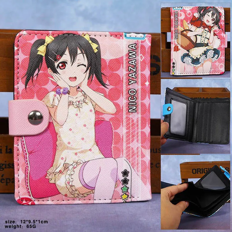 Lovelive 6 Японский аниме osomatsu San Синтетическая кожа короткий Изысканный кошелек/красная кнопка кошелек - Цвет: Lovelive 6