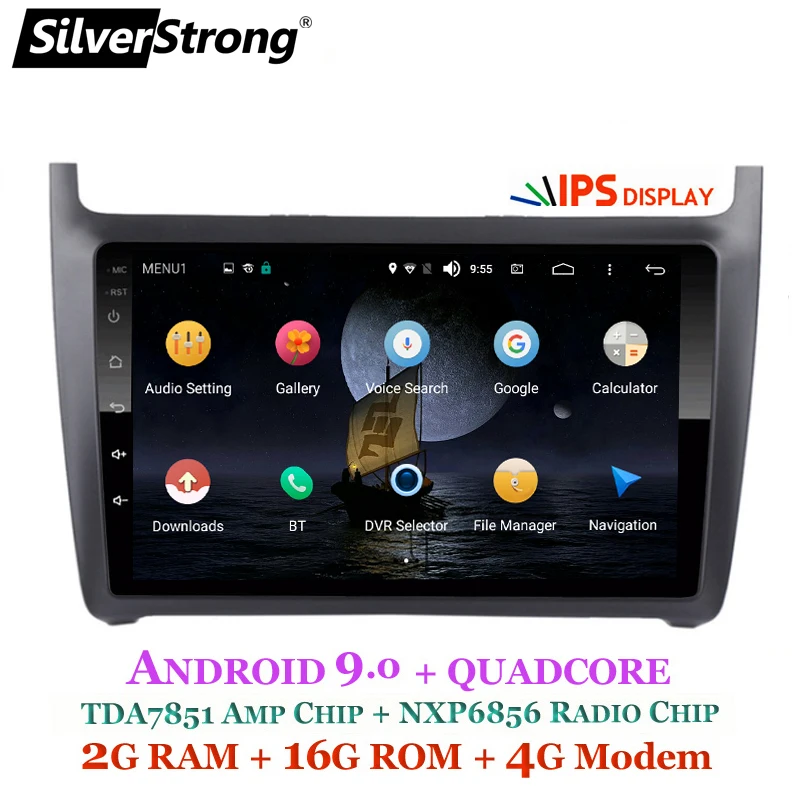 SilverStrong ips Android9.0 4G Автомобильный gps радио для VolksWagen Polo Новый Android 9 0 2009 2010 2012 2013 2014 2015