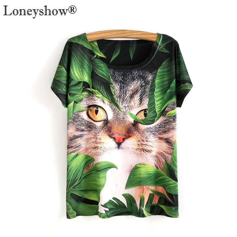 2017 Новый горячий 3D печатных милый мультфильм женские футболки с короткими