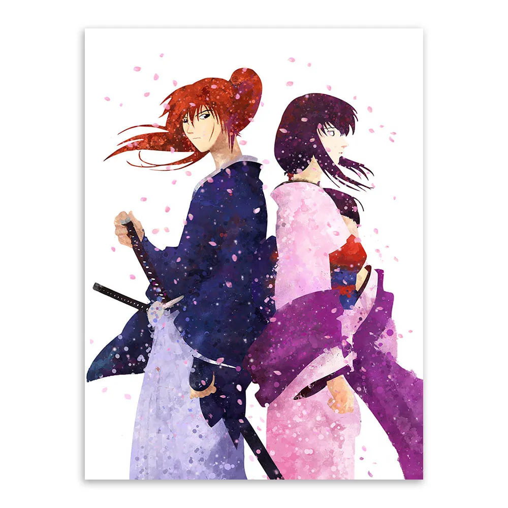 Акварель поп для костюмированной вечеринки по японскому аниме фильм Rurouni Kenshin