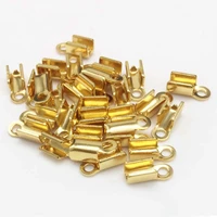50pcs stainless steel 93 7mm gold tone necklace crimp cord ends connectors for diy jewelry making findings accessories