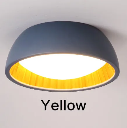 Yellow Скандинавский светильник, креативный, для ресторана, спальни, светодиодный, потолочный светильник, современный, простой, круговой, потолочный светильник, лампы для гостиной - Цвет корпуса: Yellow