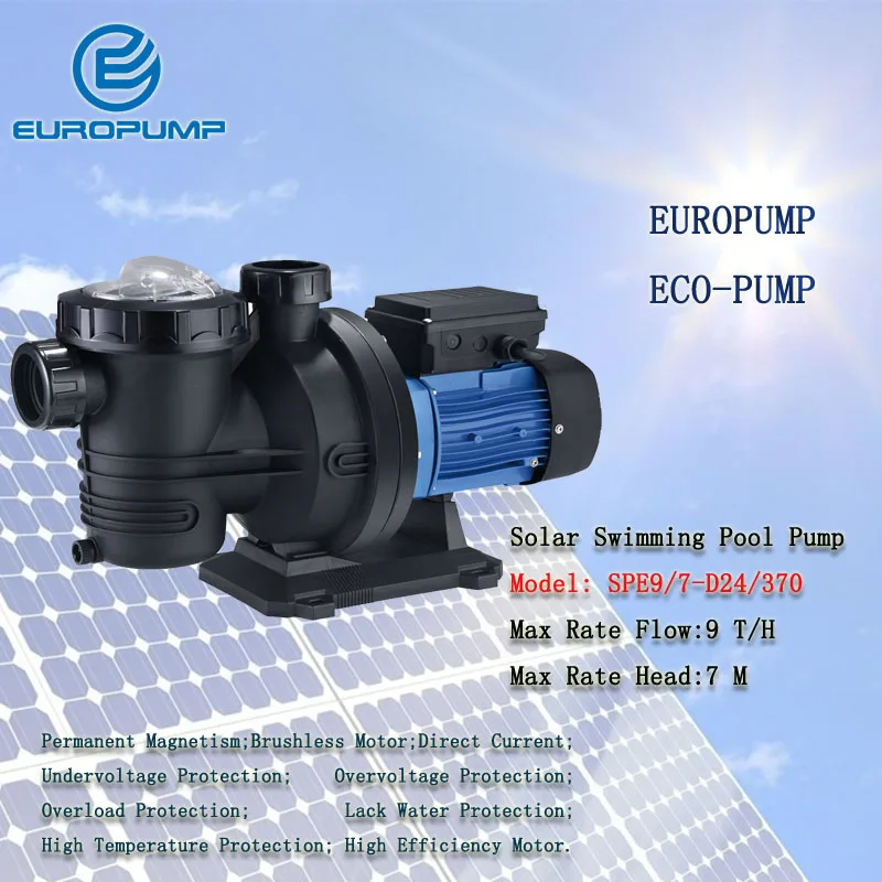 Модель EUROPUMP (SPE9/7 D24/370) DC Солнечная энергия бассейн насосы садовый насос 2 года