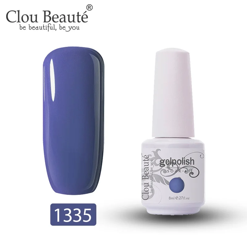 1335 Clou Beaute Гель-лак 8 мл Полупостоянный УФ светодиодный лак для ногтей замачиваемый Белый Гель-лак для ногтей базовое верхнее покрытие дизайн ногтей - Цвет: 1335