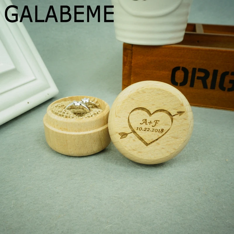 Galabeme Индивидуальная коробка для обручального кольца с вырезанными инициалами
