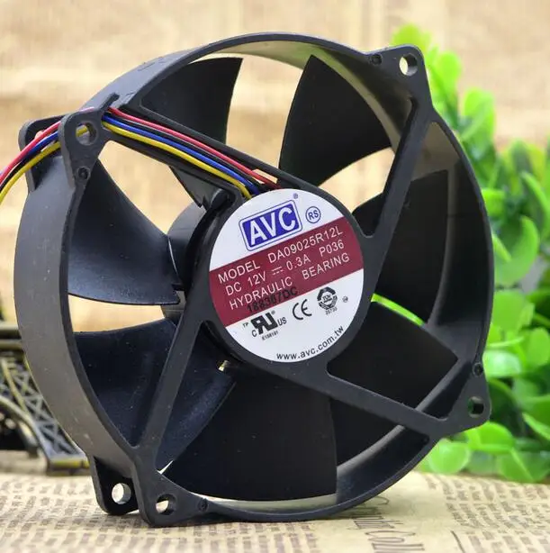 AVC 9 см круговой 9025 0.3A DC 12V DA09025R12L Процессор 4 строчный бесшумный контроль скорости