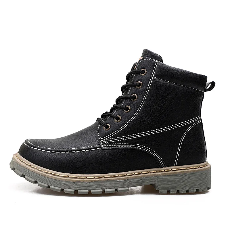 Брендовые мужские ботинки Martens; кожаная зимняя теплая обувь; мужские мотоциклетные ботильоны; doc martins; осенние мужские оксфорды