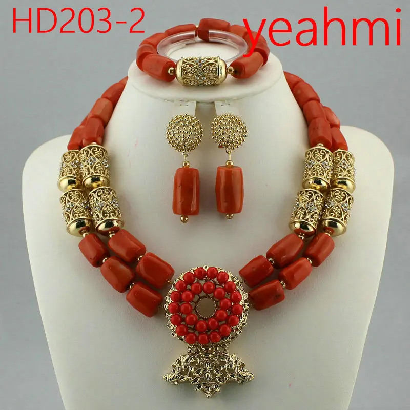 

Beautiful Indian Bridal Coral Statement Necklace Set Wedding Nigerian Coral Beads Necklace Set Women Jewelry Set HD203-2