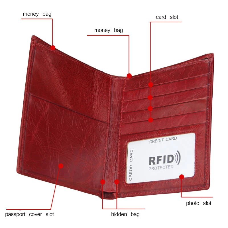 RFID Для мужчин Обложка для паспорта из натуральной кожи с отделением для паспорта путешествия кошельки Для мужчин для кредитной карты держатель Porte Carte Бизнес