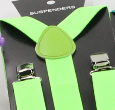 4 fluo green Детские подтяжки для мальчиков Y-back Регулируемая заколка для девочек-на подтяжках пояс для мальчиков 40 цветов M 2,5X85 см - Цвет: 4 fluo green