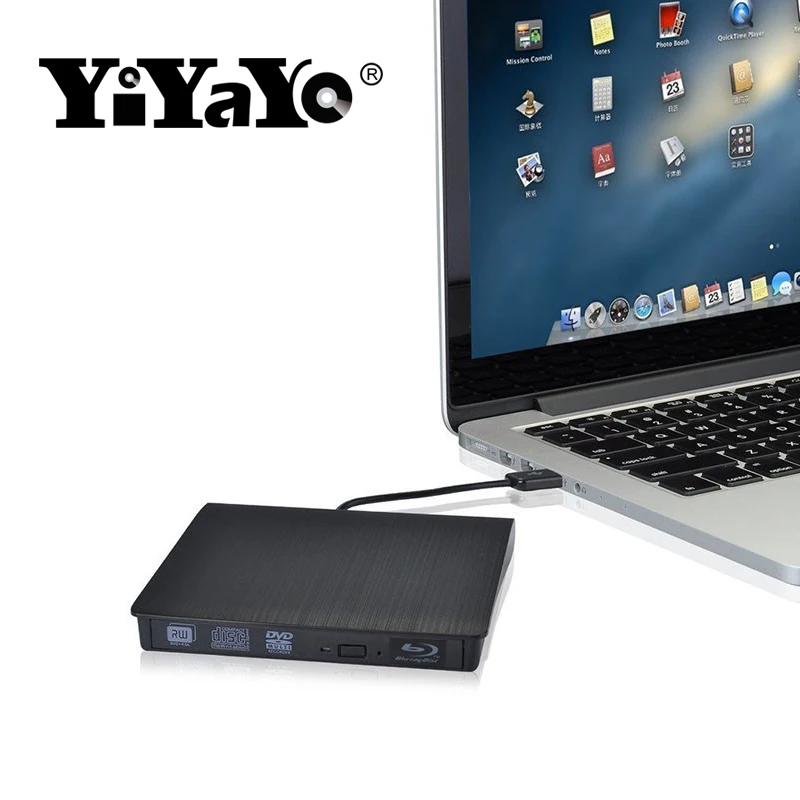 Внешний флеш накопитель YiYaYo Bluray USB 3 0 DVD привод Blu Ray Play 3D фильмы 25 Гб 50 BD ROM CD/DVD RW
