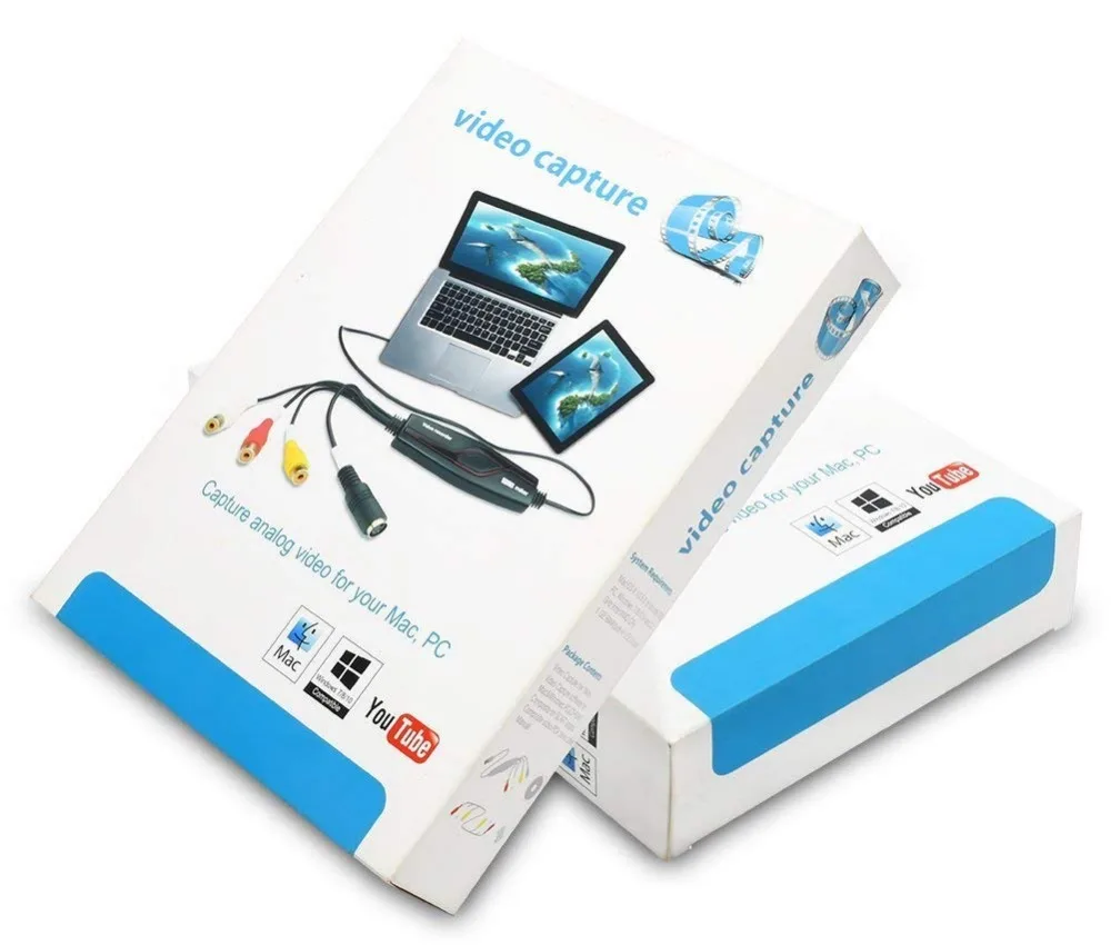 Digitnow! Карта видеозахвата передает Hi8 VHS на цифровой DVD для Windows 10/Mac, видео Захват с Scart/AV адаптер