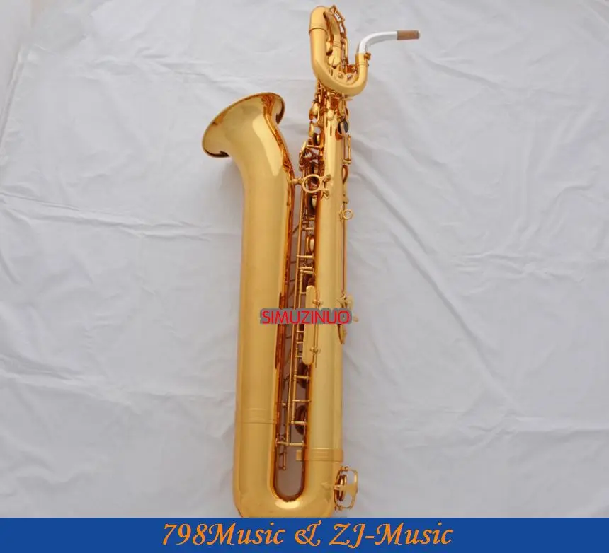 Поддержка профессионального золотого баритона саксофона Sax High F # W/кожаный чехол