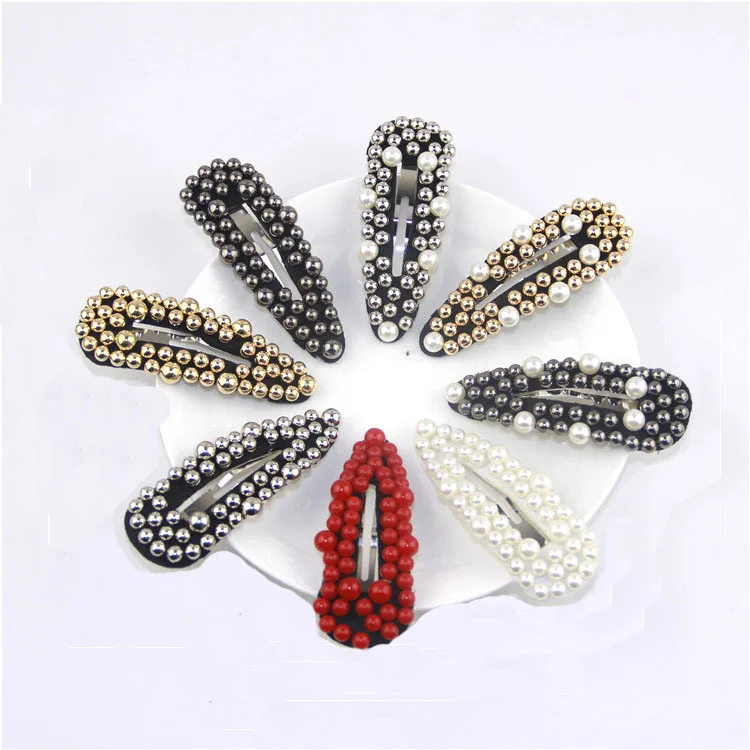 2019 Korea Women Pearl flower Hairpins Vintage Long Barrettes Hair Clip Crystal Metal Hollow Accessories Hairgrip hairgrips | Украшения и