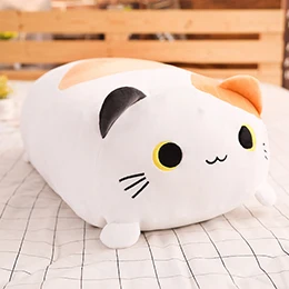 White cat Длинные животные плюшевые игрушки мягкие игрушки животных подушка собака кошка Шиба ину Пингвин цилиндрическая плюши игрушка спящий друг - Цвет: White cat