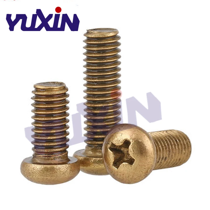 DIN7985 GB818 M2 M2.5 M3 M4 M5 медная машина шурупы Phillips Машина головка сковороды латунные