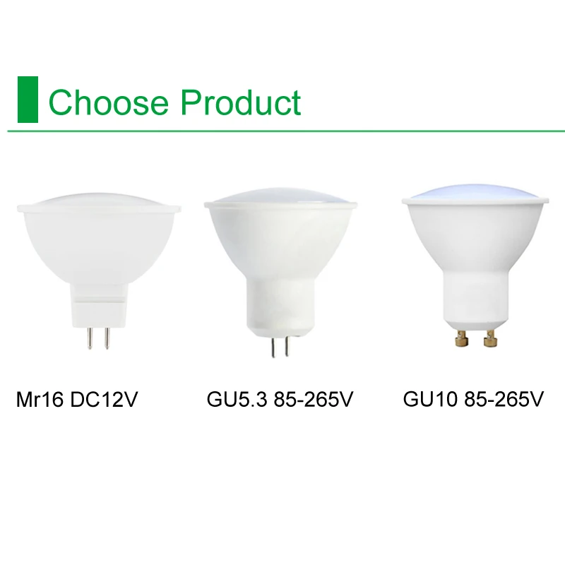DC12V Mr16 Светодиодный лампы Gu10 Диммируемые 110V 220V точечные светильники SMD 5730