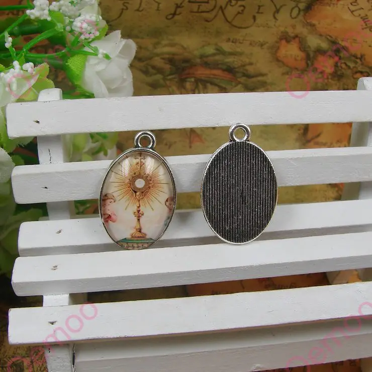 20 шт. овальные стеклянные кабошоны из цинкового сплава 21 х37 мм|cabochon pendant diy|diy