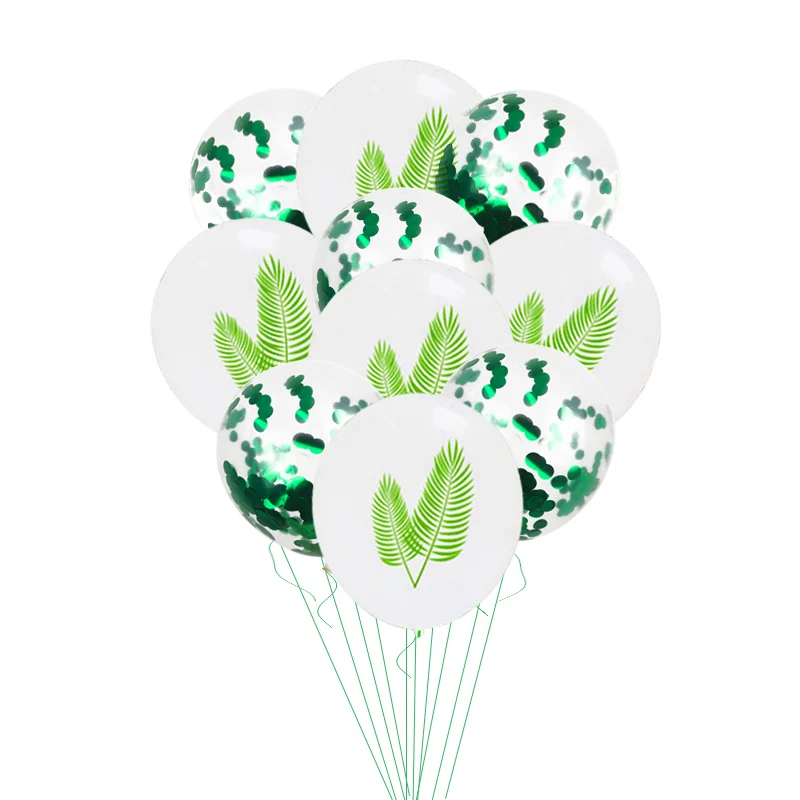 10pcs balloons 4 Гавайи участник Luau Фламинго вечерние ладони воздушные шары с листьями джунгли декор для вечеринки в честь Дня Рождения Гавайская тропическая праздничные Свадебные украшения - Цвет: 10pcs balloons 4