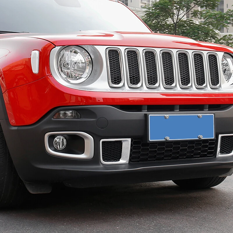 Хромированная решетка для переднего бампера Jeep Renegade 2015 2016 2017 2018 ABS