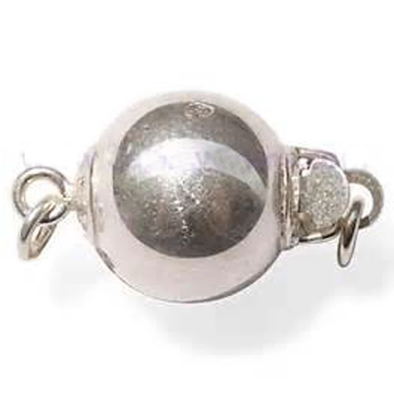 10 мм покрытого родием шарообразный 925 пробы серебряная застежка|silver clasp|925 sterling