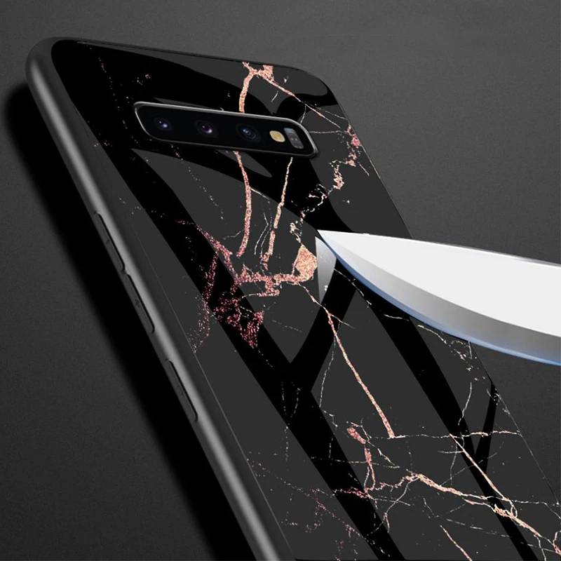 Роскошный стеклянный чехол FLOVEME для Samsung Galaxy S10 S9 S8 Plus S10e из мраморного стекла Note 8 9