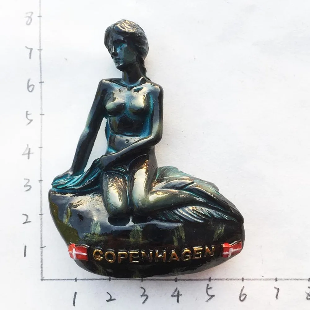 BABELEMI Copenhagen Denmark 3D High end Hand made Little Mermaid Fridge Magnets Travel Souvenirs Refrigerator Magnetic Sticker|Магниты на