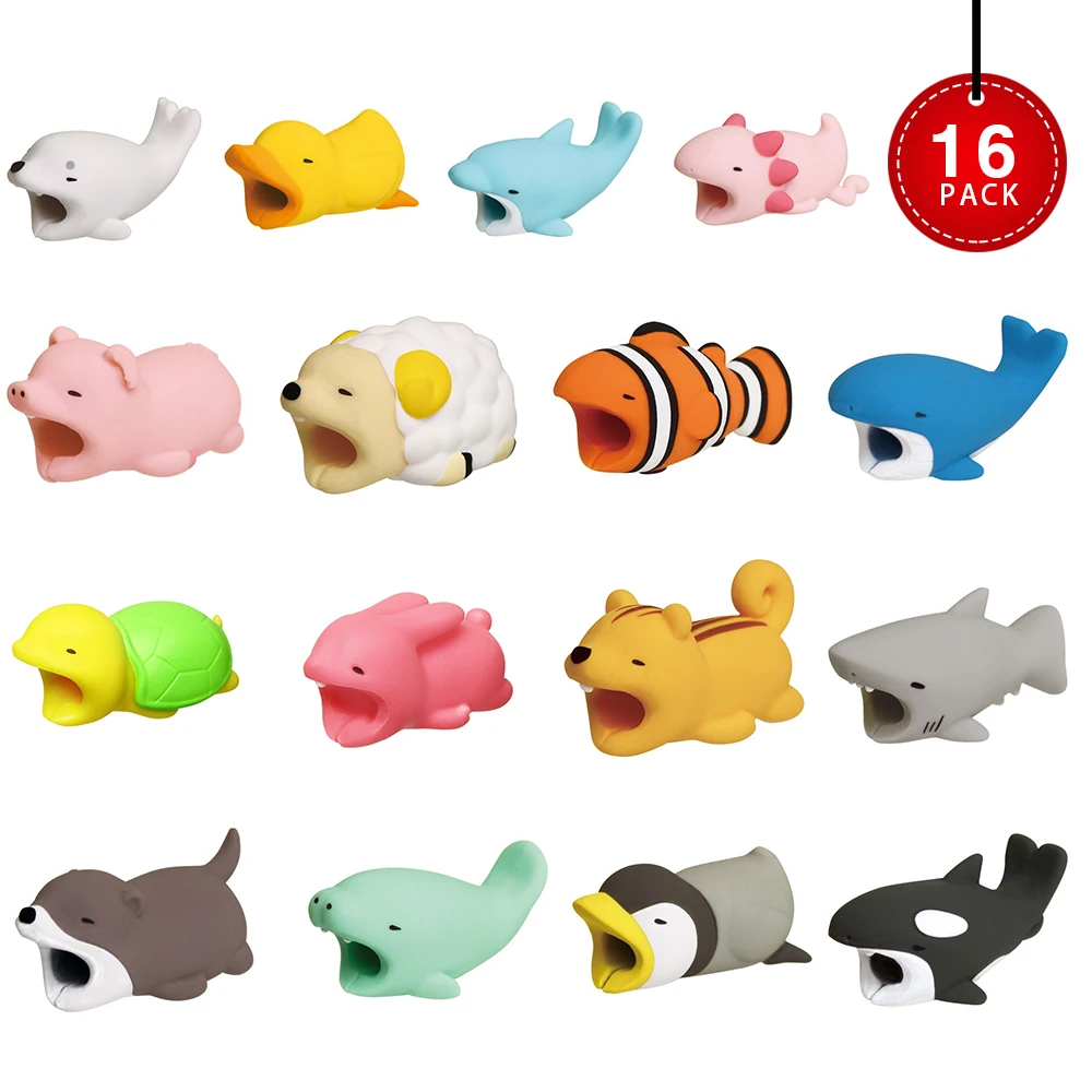 Magcle Cute Animal Bite Winder для iPhone Защита usb кабеля Органайзер Chompers Shark Koala Panda Bites кукла +