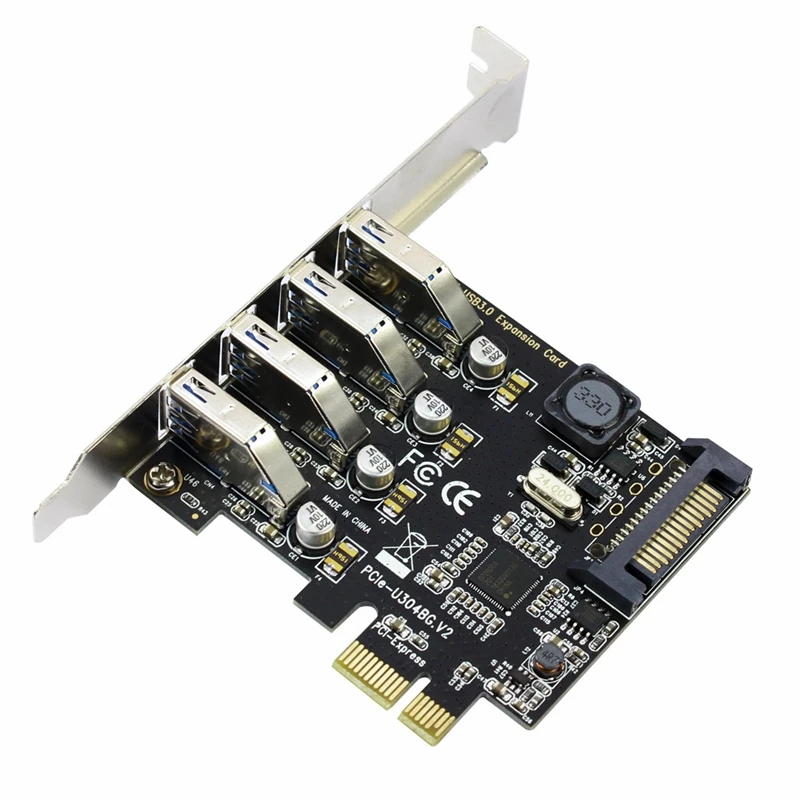 4 порта Usb3.0 карта расширения 5 Гбит/с Pci E Express адаптер конвертер для Pcie X1 X4 X8 X16 Windows
