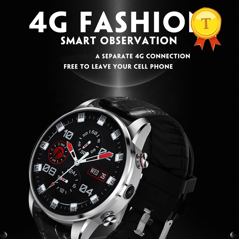 Смарт часы AMOLED 3G/4G с кожаным ремешком 2019 дюйма|Смарт-часы| |