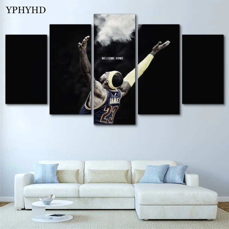 YPHYHD модульные настенные картины украшения современный 5 шт. NBA Jordan HD холст