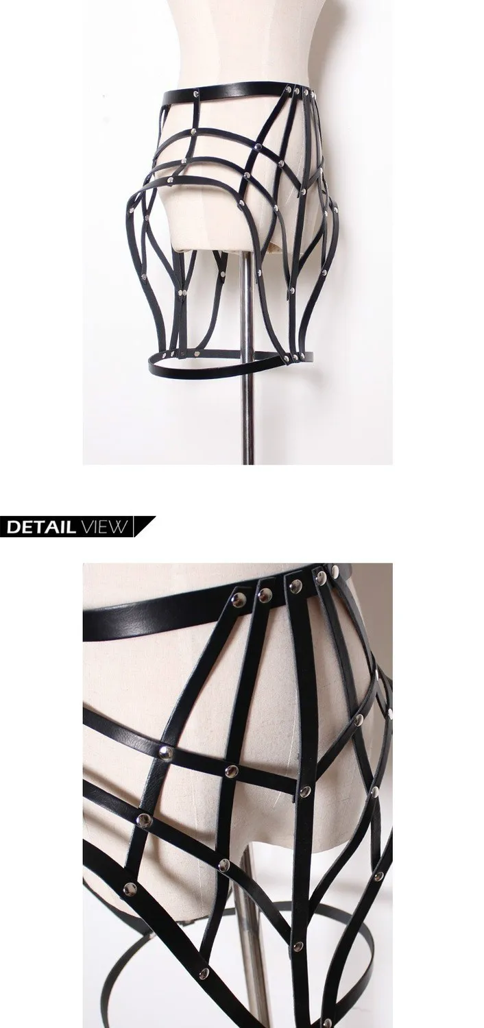 Сексуальные модные регулируемые ремни для тела из искусственной кожи шипованные