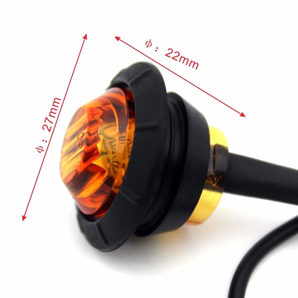 10X красный + янтарный Белый Мини 12V 3/4 &quotбоковой Светодиодный Маркер трейлер пуля