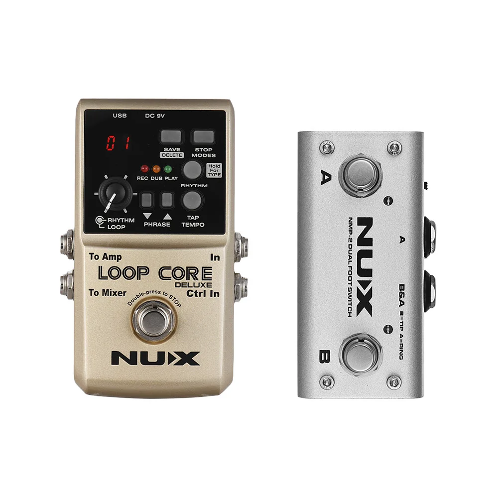 NUX LOOP CORE DELUXE 24 битный педаль петлителя с двойной педали 8 часов Запись время