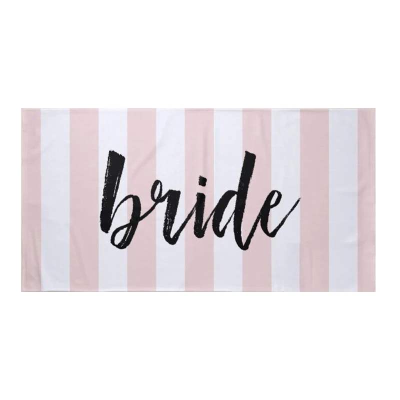 Bride Новинка, розовое, белое, Полосатое банное полотенце для невесты, для медового месяца, девичник, вечерние, подарок для новобрачных, стильное, Свадебное Полотенце для невесты, 140 - Цвет: Bride