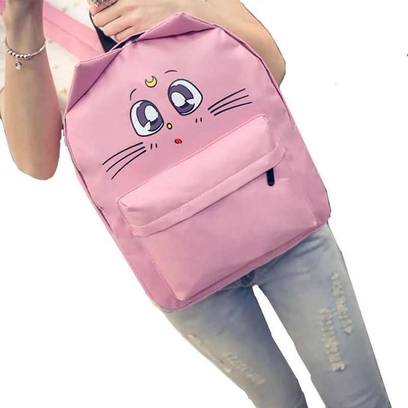 Дизайнерский японский Рюкзак Kawaii Cat рюкзаки с ушами Сейлор Мун модная школьная