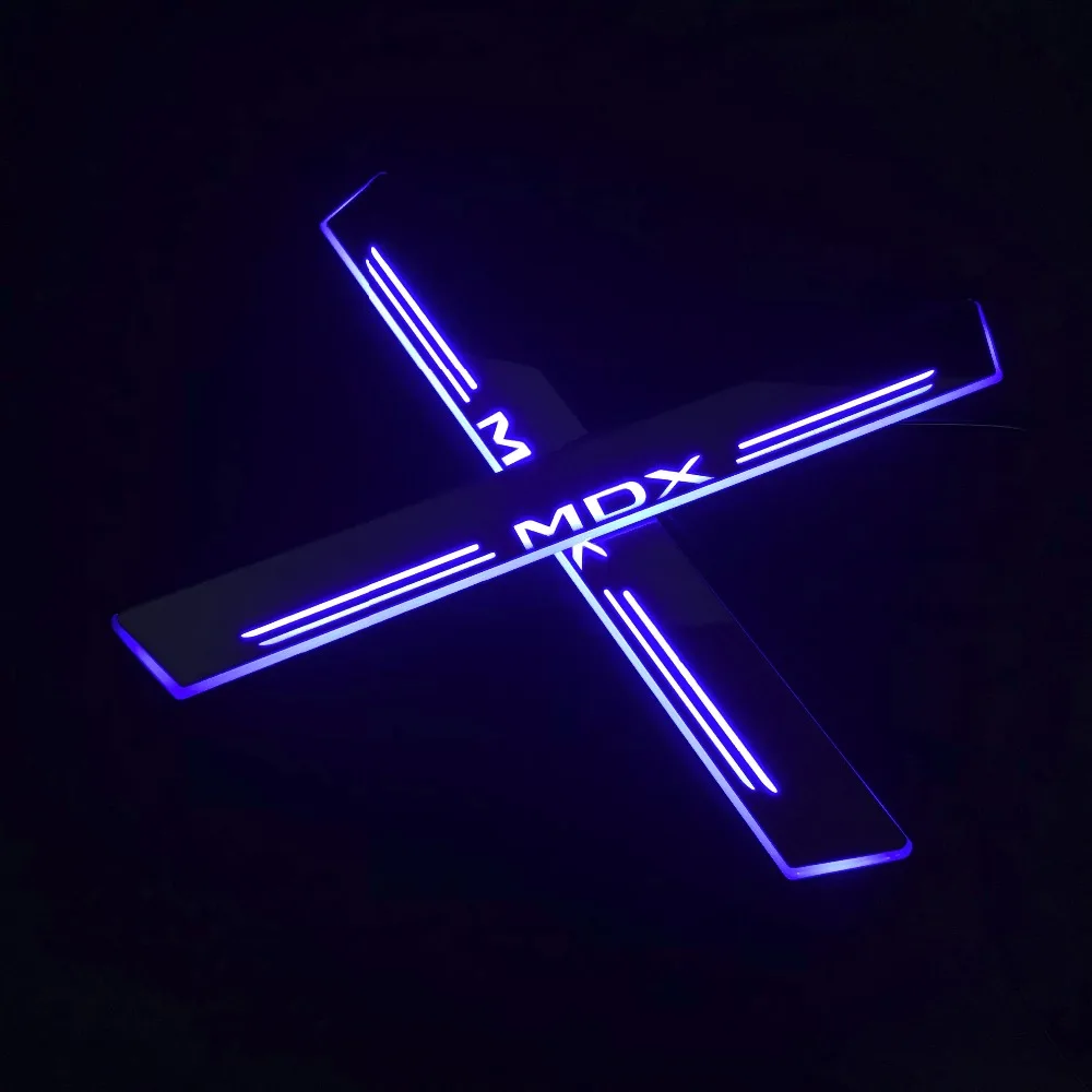 RQXR led движущиеся двери потертости для Acura mdx динамический порог пластина плоская подкладка наложения потока/натюрморт света, 2 шт